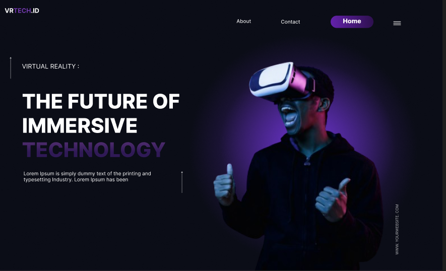 VRTech.ID virtual reality landing page design